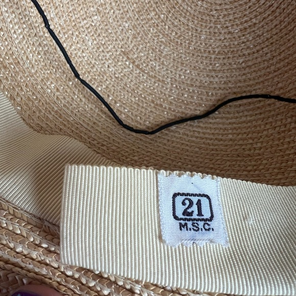 BLUE FLORAL 50’s 50s Cherries Berries & Pearls Vintage Straw Brimmed Sunhat Hat - Picture 15 of 16